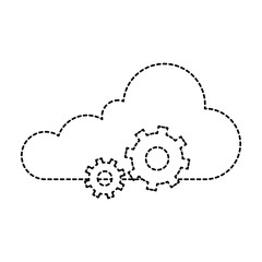 cloud computing with gears vector illustration design