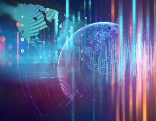 earth futuristic technology abstract background