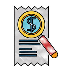 magnifying glass with receipt vector illustration design