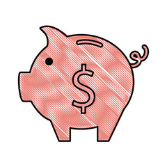 piggy savings isolated icon vector illustration design