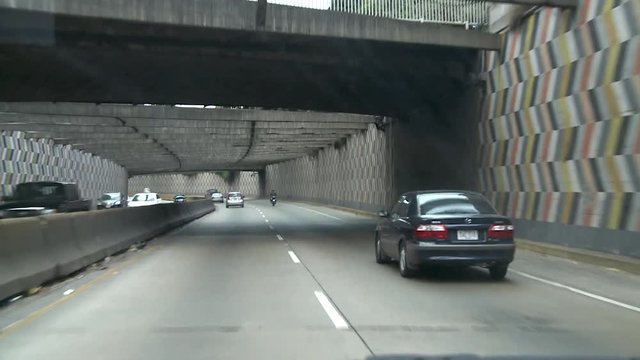 A car ride through a tunnel at Caracas, Venezuela