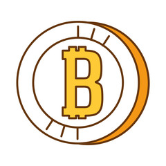 bitcoin virtual money icon vector illustration design