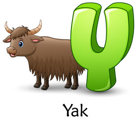 Letter Y is for Yak cartoon alphabet