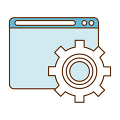 template web with gears vector illustration design