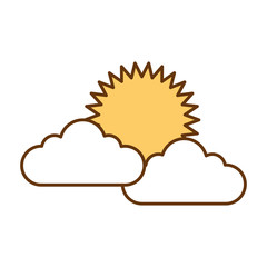 summer sun with clouds vector illustration design