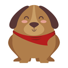 cute dog with scarf vector illustration design