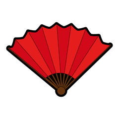 chinese fan decorative icon vector illustration design