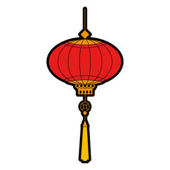 chinese lamp hanging icon vector illustration design