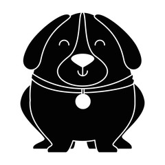 cute dog with necklace vector illustration design