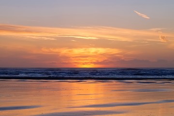 Red sunset on Long Beach