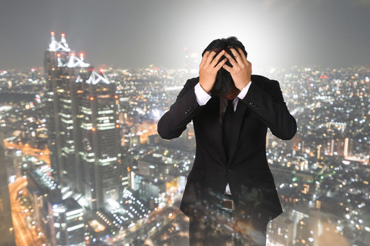 Business people are frustrated because of traffic jams. Rush hour.concept.