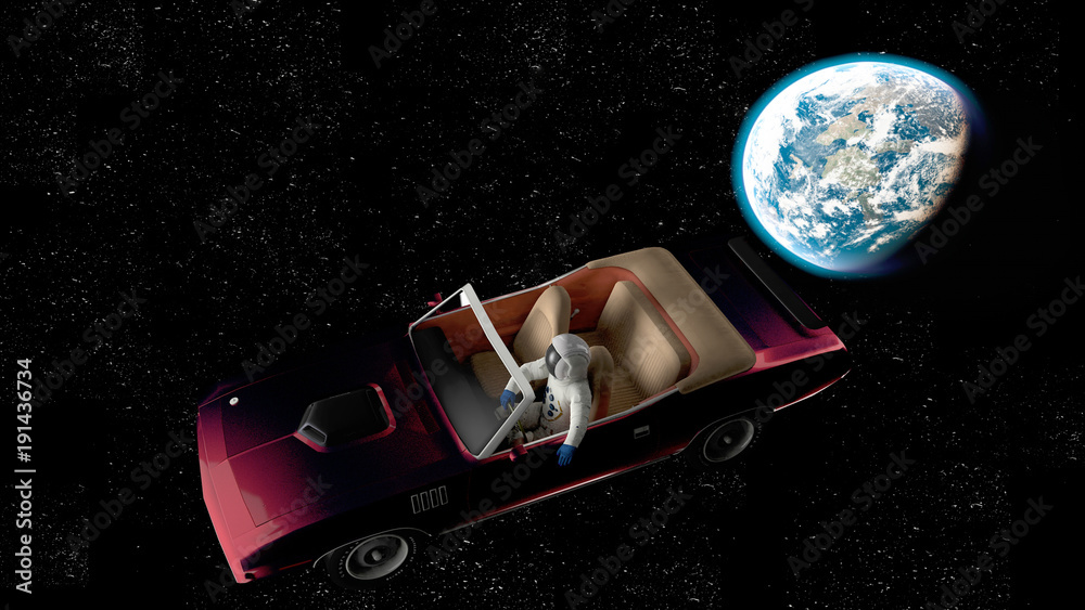 Wall mural the car on mars