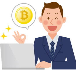 ビジネスマンとビットコイン