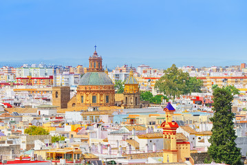 Panoramic view of the city of Seville from the observation platf