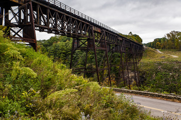 Fototapeta premium Historic Portage Railroad Bridge - Letchworth State Park - Livingston & Wyoming County, New York
