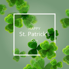 card on St. Patrick's Day. 3d effect clover vector