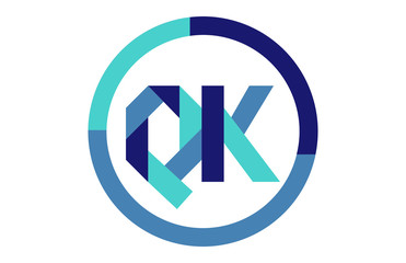 QK Global Circle Ribbon letter Logo