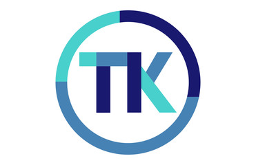 TK Global Circle Ribbon letter Logo