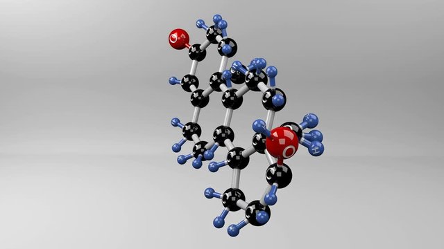 Testosterone molecule. Molecular structure of testosterone.Steroids male hormone. Alpha channel.
