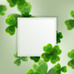 card on St. Patrick's Day. 3d effect clover vector