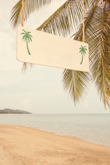 Sign With Relax Hanging On Tropical Beach