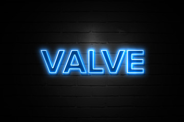Valve neon Sign on brickwall