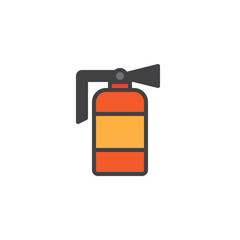Fire extinguisher filled outline icon, line vector sign, linear colorful pictogram isolated on white. Fire safety symbol, logo illustration. Pixel perfect vector graphics