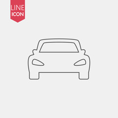 Car vector icon. Isolated simple front car logo illustration. Sign