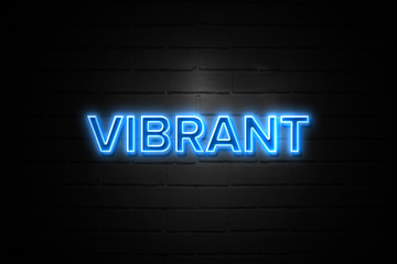 Obraz premium Vibrant neon Sign on brickwall
