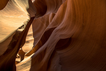 Stone texture in the Antelope Canyon, Arizona. Canyon Walls