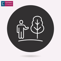 Ecology line vector icon. Editable stroke.