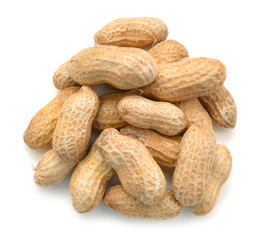 Fototapeta premium Dried peanuts in closeup