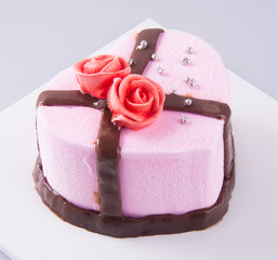 cake, strawberry Ice-cream cake on the background