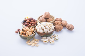 nuts. mixed nuts on the background