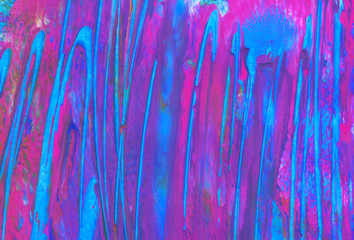 Magenta and cyan color abstract art background. Acrylic paste on paper.