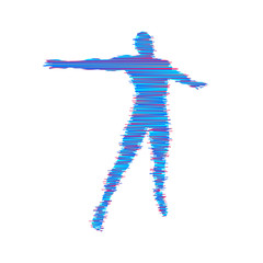 Business, freedom or happiness concept. 3d model of man. Human body model. Vector illustration.