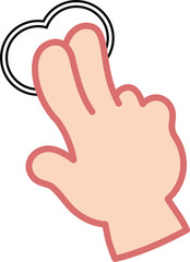 アジア人のタッチジェスチャ　二本指クリック