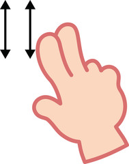 アジア人のタッチジェスチャ　スクロール