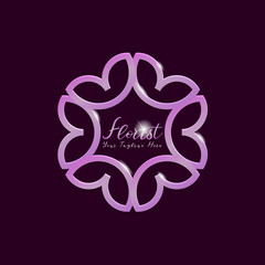 Florist logo design template for Cosmetics, Spa, Beauty salon, Decoration, Boutique logo. Luxury, Business, Royal Jewelry.
