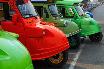 Tuk Tuk fleet . It's traditional taxi and one of famous iconic of phitsanulok provice thailand. .