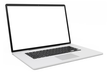 Fototapeta premium Modern silver laptop 3D rendering