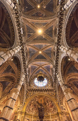 Amazing interior of Siena cathedral of Saint Mary Assumption in Tuscany, Italy
