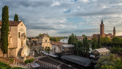 Fototapeta na wymiar The famous Roman Theater in Verona, Italy
