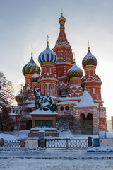 St. Basil's Cathedral in Red square. Moscow in winter