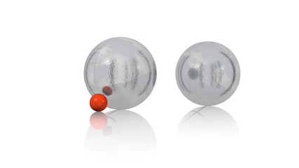 Petanque Balls on a reflecting white floor