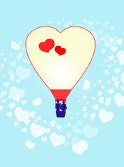 Naklejka premium Beautiful card with a balloon to the Valentine's day