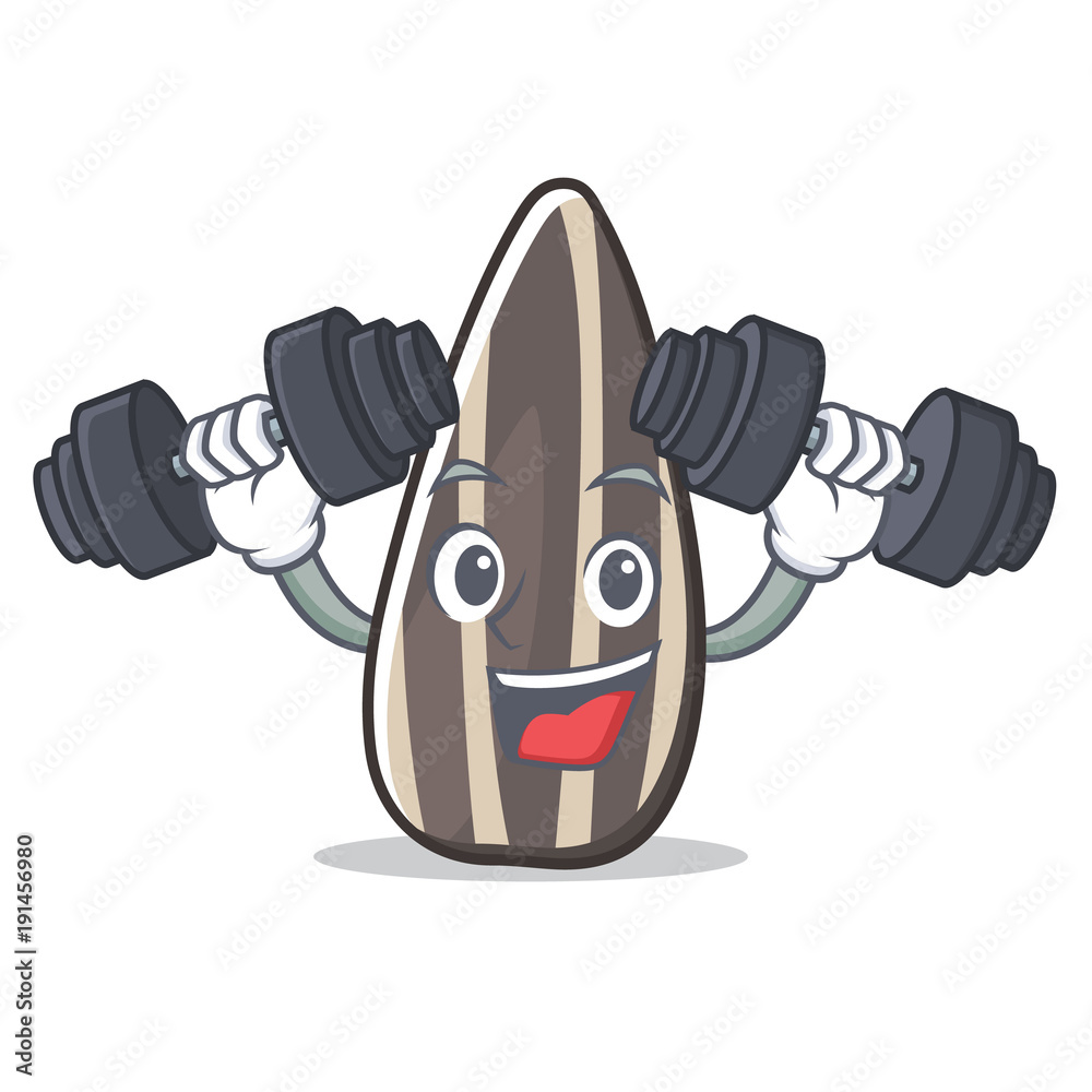 Sticker Fitness sunflower seed character cartoon