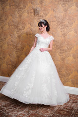 Fototapeta premium Beautiful bride in wedding dress
