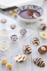 Homemade chocolate Easter eggs