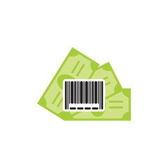 Barcode Money Logo Icon Design